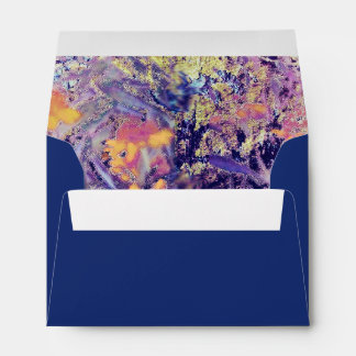 Enveloppe Champ de fleurs sauvages Impressionnisme-Bleu Jaun