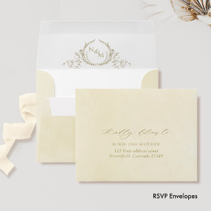 Enveloppe Champagne Aquarelle RSVP avec Cimetière d'adresse 