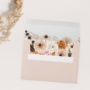 Enveloppe Champagne Beige & Orange Rustique Floral 2 BE