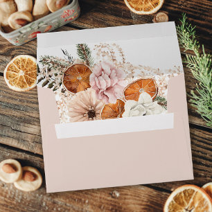 Enveloppe Champagne Beige & Orange Rustique Floral BE