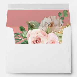 Enveloppe Champagne & Floral Rose - Saumon