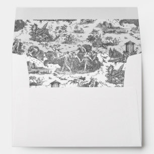 Enveloppe Chariot français vintage de Dawn Toile de Jouy-Gre