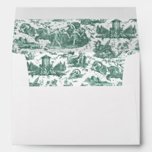 Enveloppe Chariot français vintage de l'aube Toile de Jouy-G