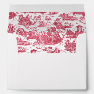 Enveloppe Chariot français vintage de l'aube Toile de Jouy-R