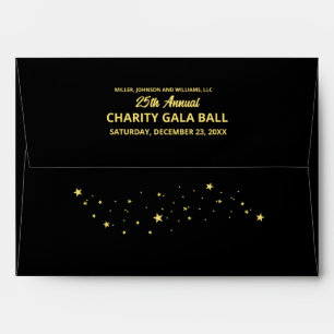 Enveloppe Charity Gala Ball Elegant Black Gold Personnalisé
