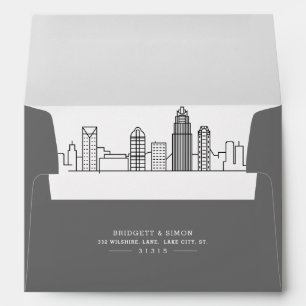 Enveloppe Charlotte City Modern Deco Révélation Skyline