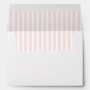 Enveloppe Charlotte rose et blanc barre des roses pâles