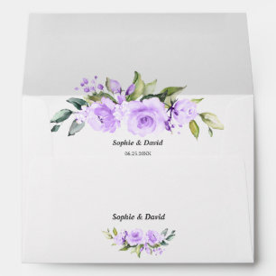 Enveloppe Charm Lavender Flowers Mariage Adresse de retour