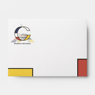Enveloppe Charme Monogramme Art Moderne. Lettre G
