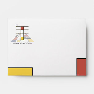 Enveloppe Charme Monogramme Art Moderne. Lettre T