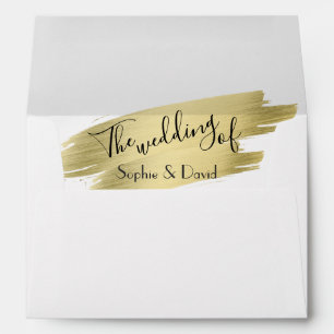Enveloppe Charming Calligraphie or Stroke Mariage