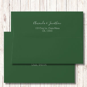 Enveloppe Chasseur minimaliste moderne vert Pré-adressé
