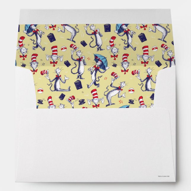 Enveloppe Chat Dans Le Casquette | Motif jaune (Dos (Bas))