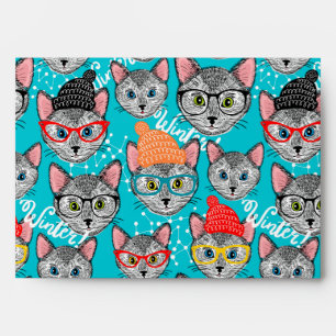 Enveloppe Chat en casquette