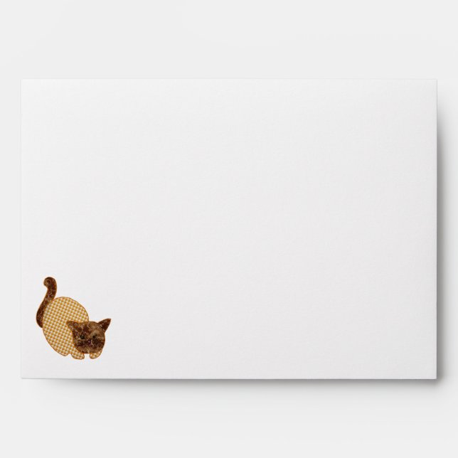 Enveloppe Chat jaune style champêtre (Devant)