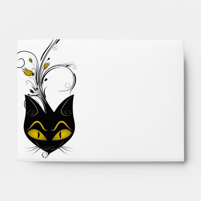 Enveloppe Chat Noir A6 (Devant)