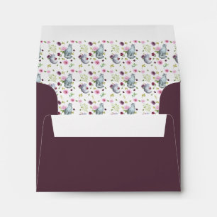 Enveloppe Chats d'aquarelle et Meowied de obtention floral