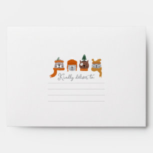 Enveloppe Chats mignons dans des kits d'hiver douillets