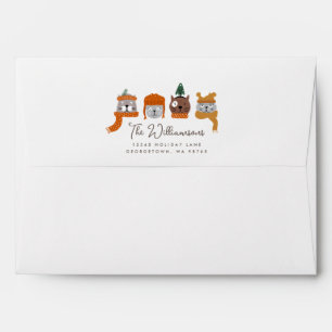 Enveloppe Chats mignons en Motif Knits douillets Adresse de