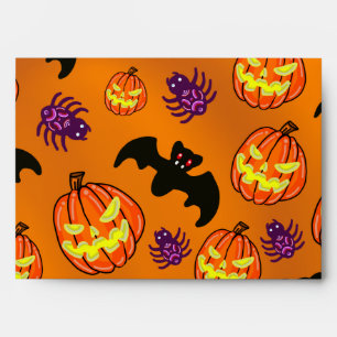 Enveloppe Chauves-souris éffrayantes d'Halloween et envelopp