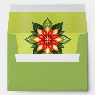 Enveloppe Chaux Funky Orange Yellow Poinsettia