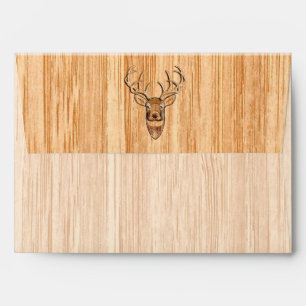 Enveloppe Chêne blanc Tête de cerf Décor en bois Grain