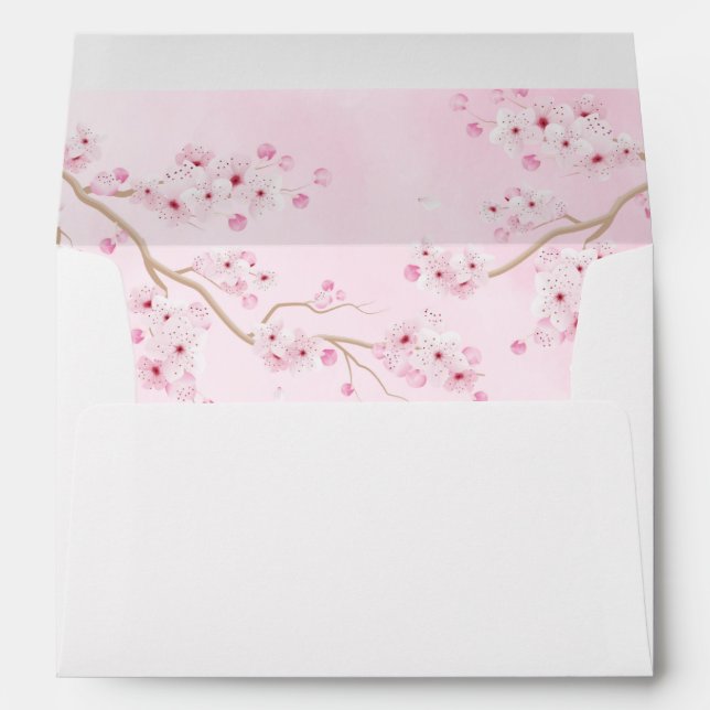 Enveloppe Cherry Blossom rose Floral Retour Adresse Envelopp (Dos (Bas))