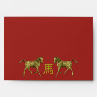 Enveloppe Cheval d'or chinois