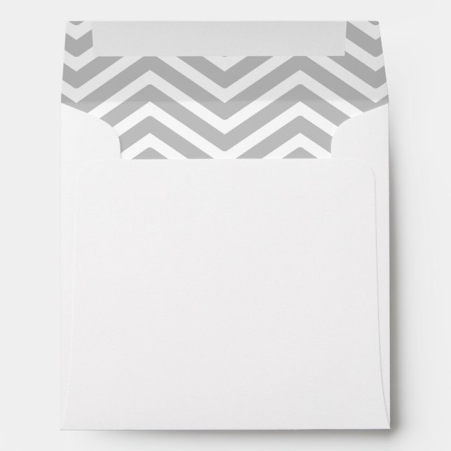Enveloppe Chevron blanc gris gris (Dos (Bas))