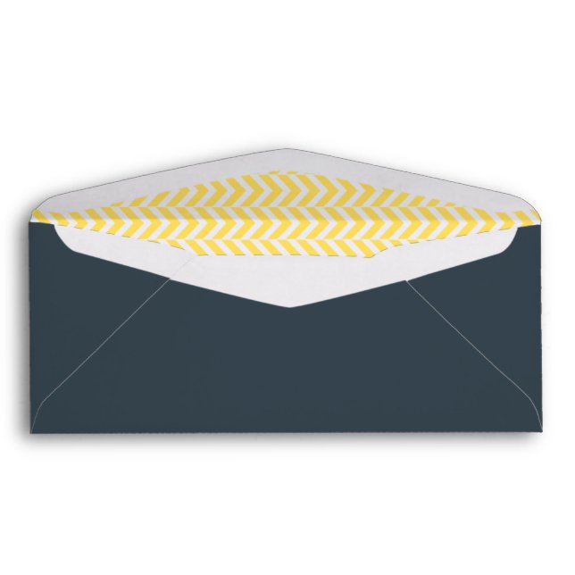 Enveloppe Chevron jaune et blanc au charbon de bois (Dos (Bas))