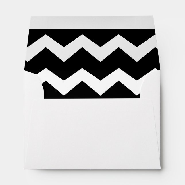 Enveloppe Chevron noir et blanc (Dos (Bas))