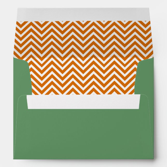 Enveloppe Chevron Vert Et Orange (Dos (Bas))