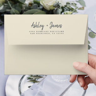 Enveloppe Chic Antique Mariage blanc Adresse de retour