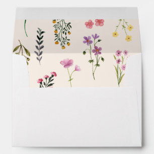 Enveloppe Chic automne coloré aquarelle Fleur sauvage Floral
