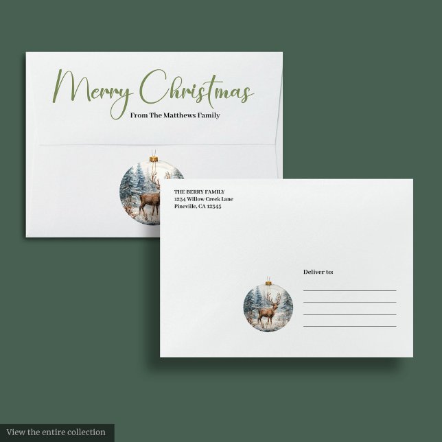 Enveloppe Chic Bohemian Rustic Christmas Scene Envelopes (Chic Bohemian Rustic Christmas Scene Envelope)