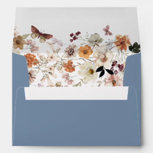 Enveloppe Chic Boho Fleur sauvage Rustic Periwinkle Mariage
