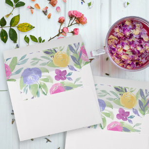 Enveloppe Chic couleur aquarelle Mariage floral
