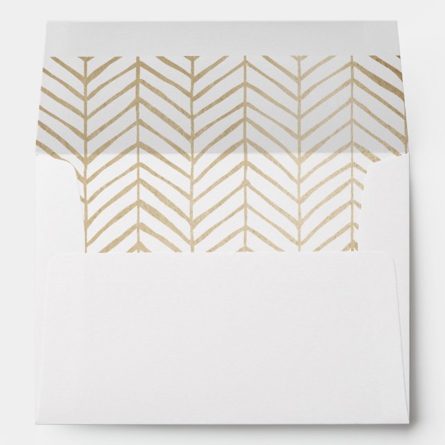 Enveloppe Chic Faux Gold Chevron Motif (Dos (Bas))