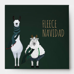 Enveloppe Chic Fleece Drôle de Navidad Vert Foncé Personnali