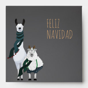 Enveloppe Chic Fleece drôle Navidad Gris Personnalisable