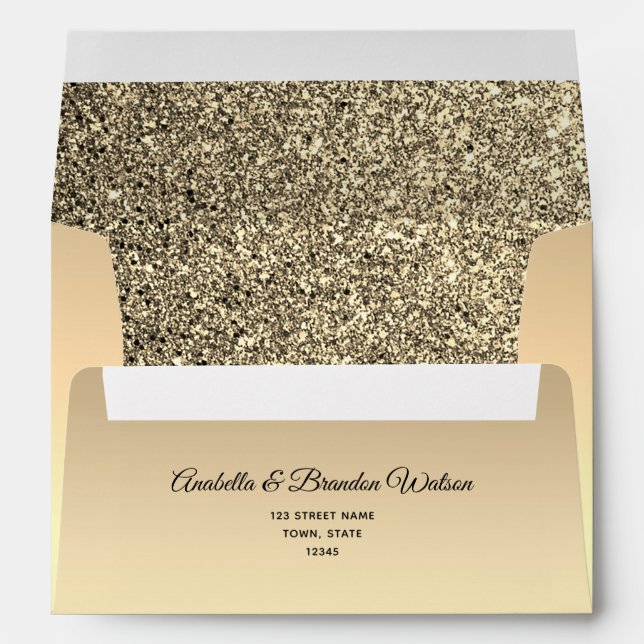 Enveloppe Chic Gold Mariage (Dos (Bas))
