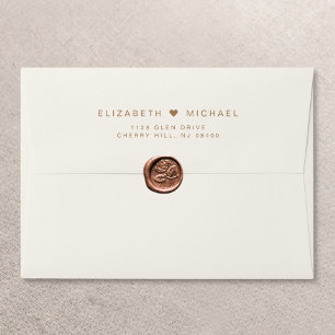 Enveloppe Chic Gold Monogram Cream Mariage Adresse de retour