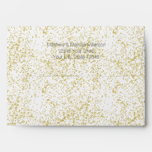 Enveloppe Chic Gold White Confetti Sparkle