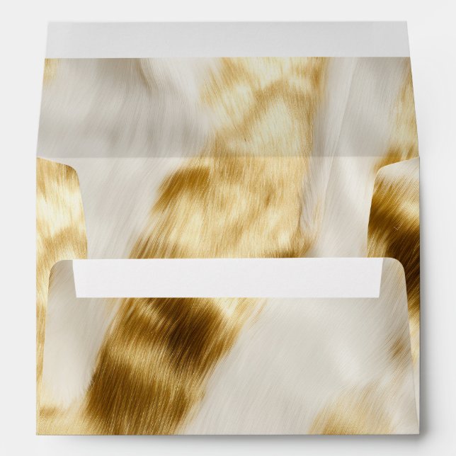 Enveloppe Chic Gold White Cowhide Western (Dos (Bas))