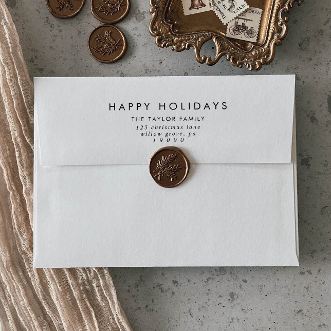 Enveloppe Chic Happy Holidays Card (Créateur téléchargé)