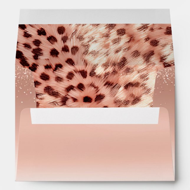 Enveloppe Chic Joli Rose Gold Leopard (Dos (Bas))