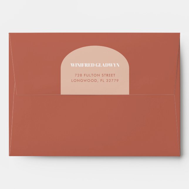 Enveloppe Chic mariage d'arc en terre cuite (Dos (Haut rabat))