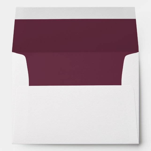 Enveloppe Chic Mariage Floral Bourgogne (Dos (Bas))
