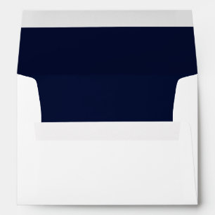 Enveloppe Chic Mariage simple élégant moderne blanc & bleu