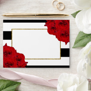 Enveloppe Chic Moderne Luxe Mariage Collection - Roses rouge